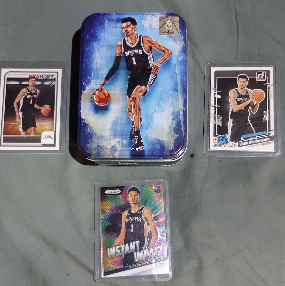 Victor Wembanyama LIMITED EDITION TIN- with 3 of his best ROOKIE CARDS